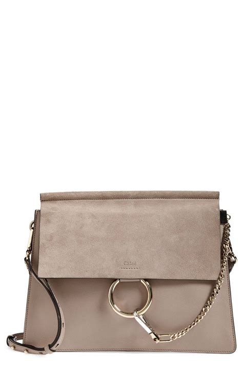 Chloé 'Faye' Leather & Suede Shoulder Bag 